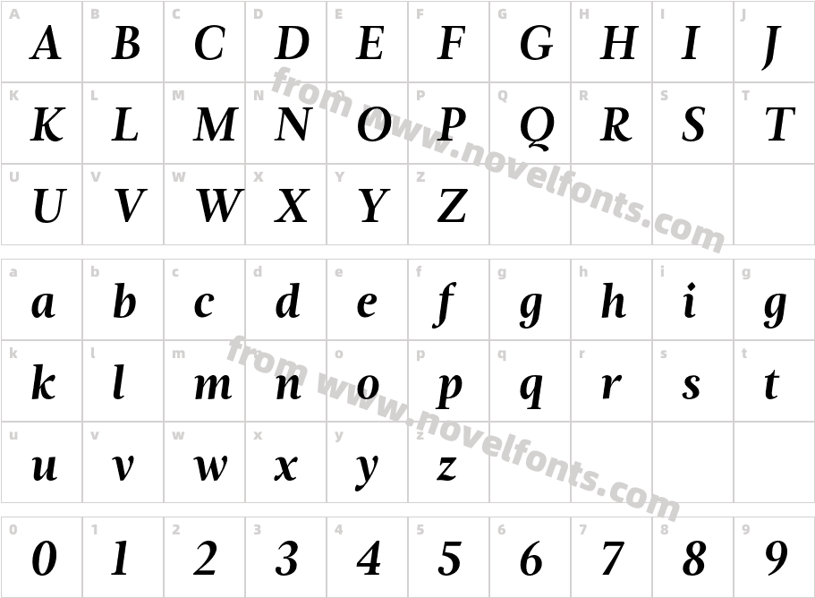 Magneta Bold ItalicCharacter Map