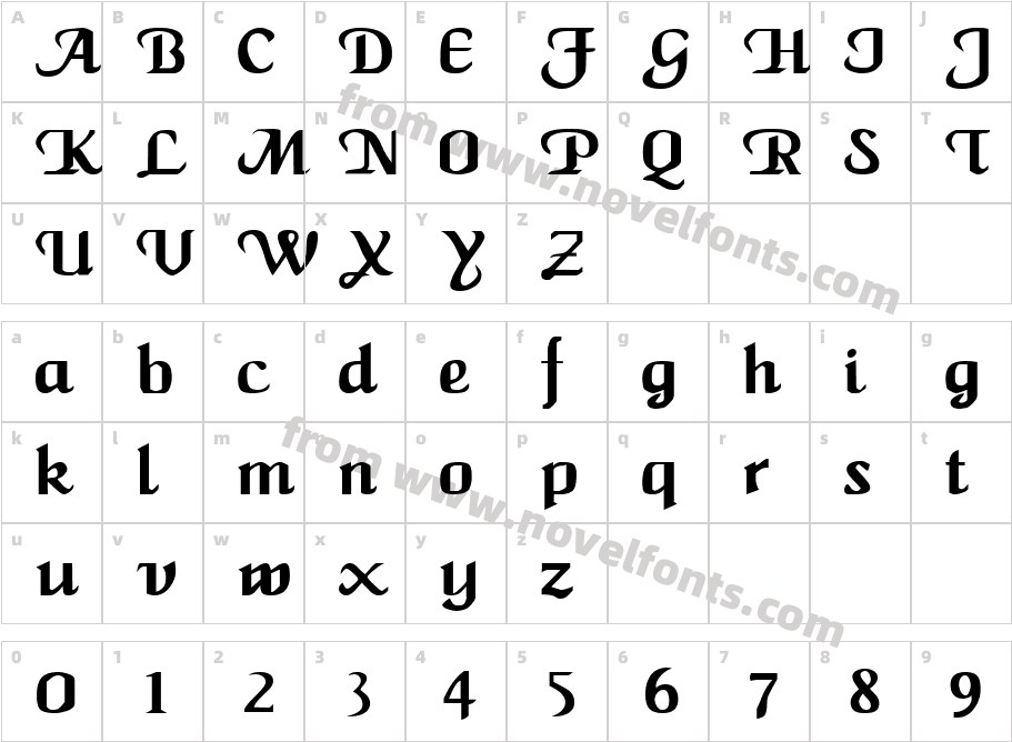 Maiden Word RegularSWFTECharacter Map