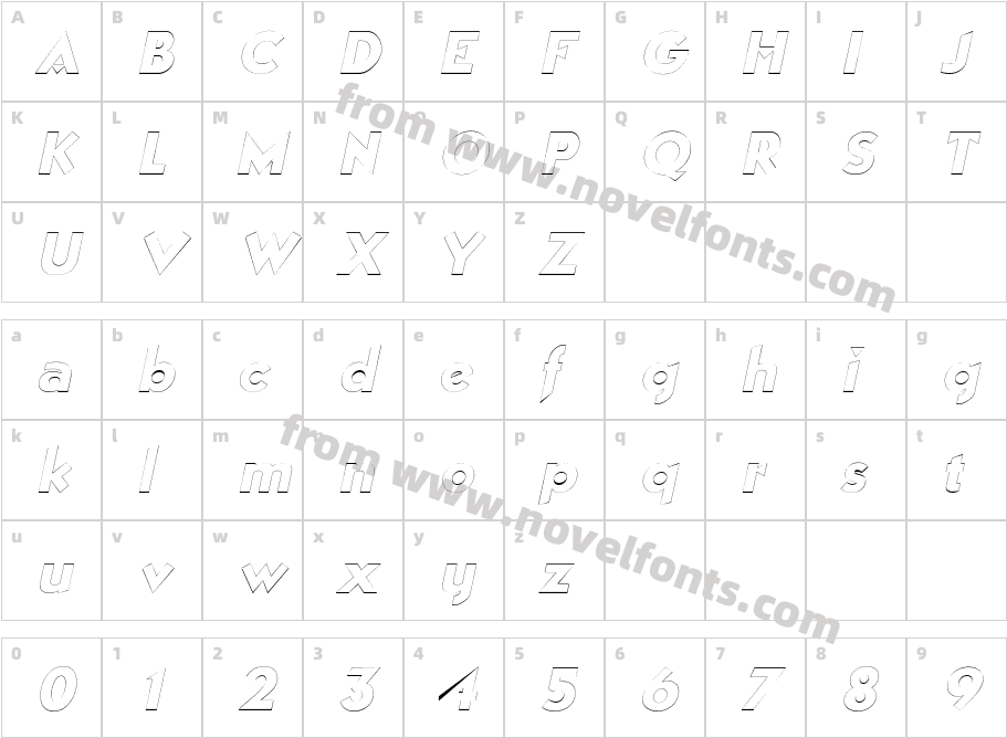 Manhattan Outline ItalicSWFTECharacter Map