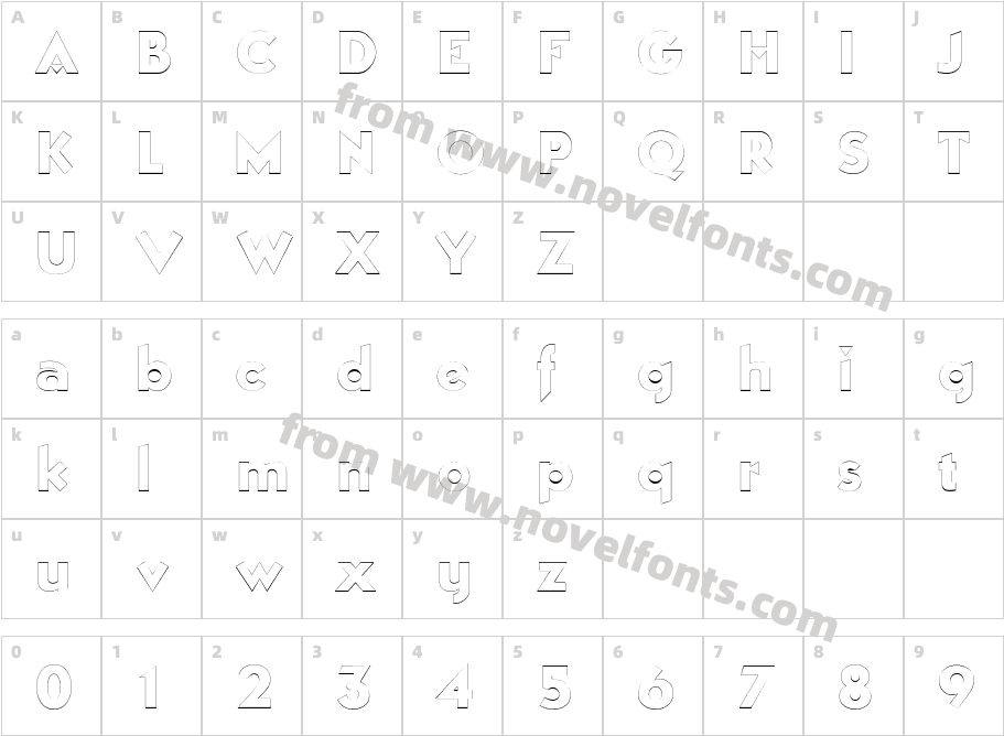 Manhattan Outline RegularSWFTECharacter Map