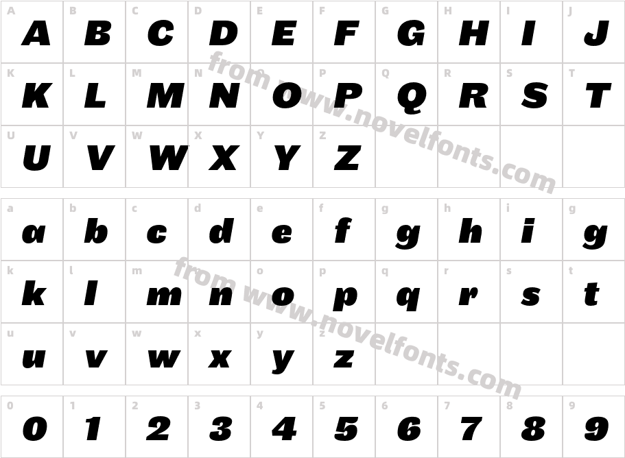 Maple Black ItalicCharacter Map