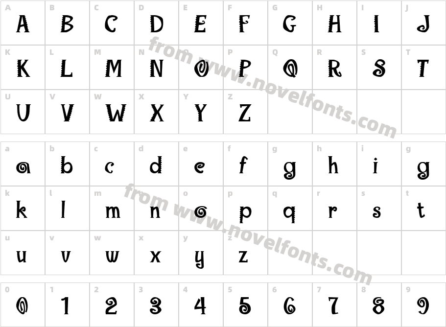 Maraca Extrabold RegularCharacter Map