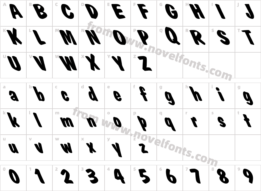 Market Bold LeftCharacter Map