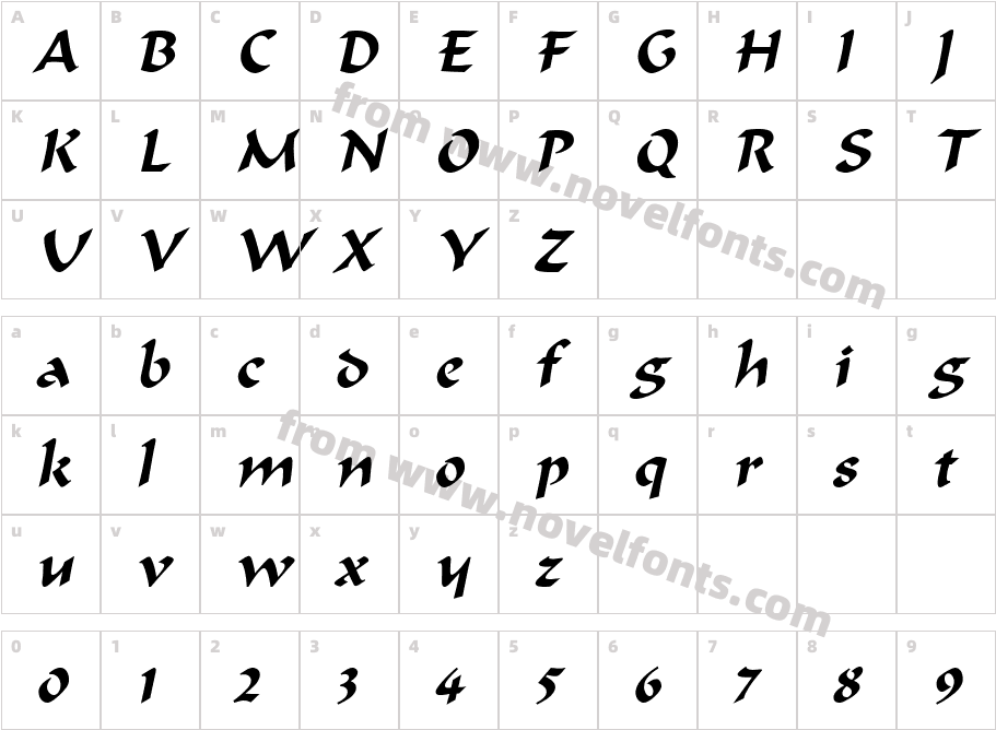 Marlin ItalicCharacter Map