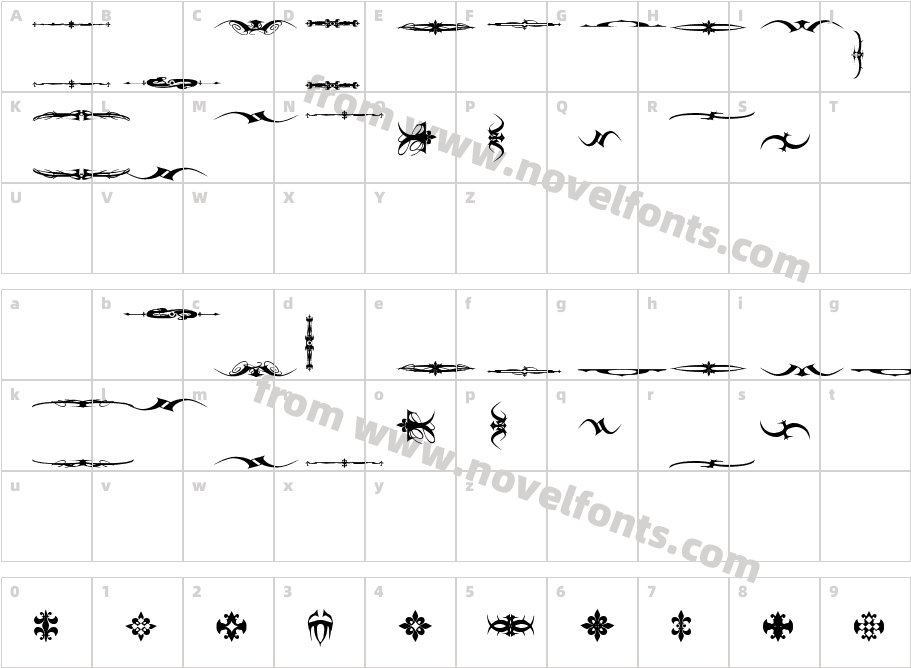 Marquis De Sade OrnamentsCharacter Map