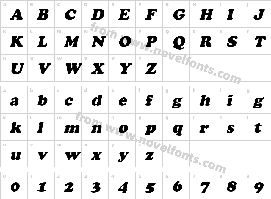 Marshmallow ItalicCharacter Map