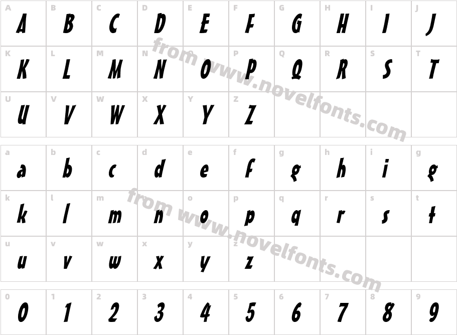 Massey ItalicCharacter Map