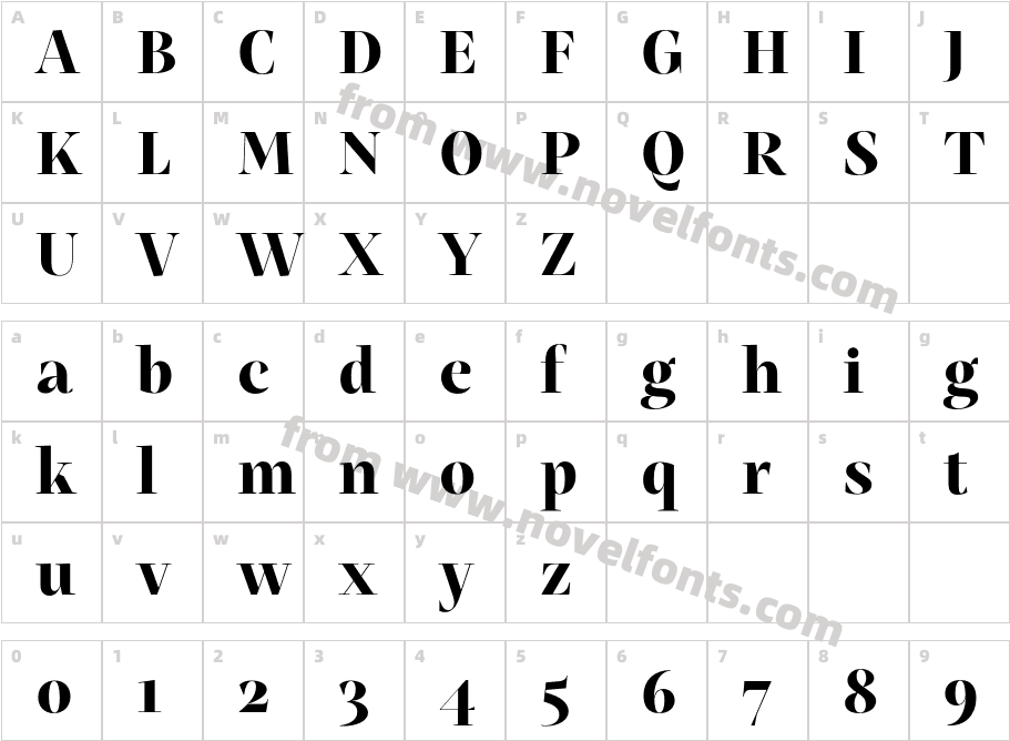 Mastro Display Extra BoldCharacter Map