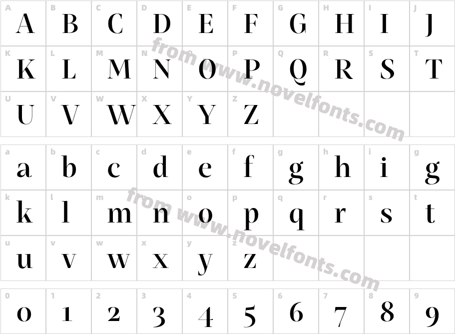 Mastro Display SemiboldCharacter Map