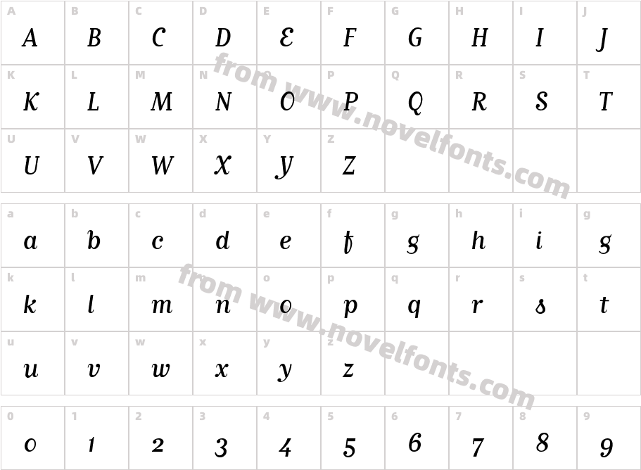 Matrix Script RegularCharacter Map