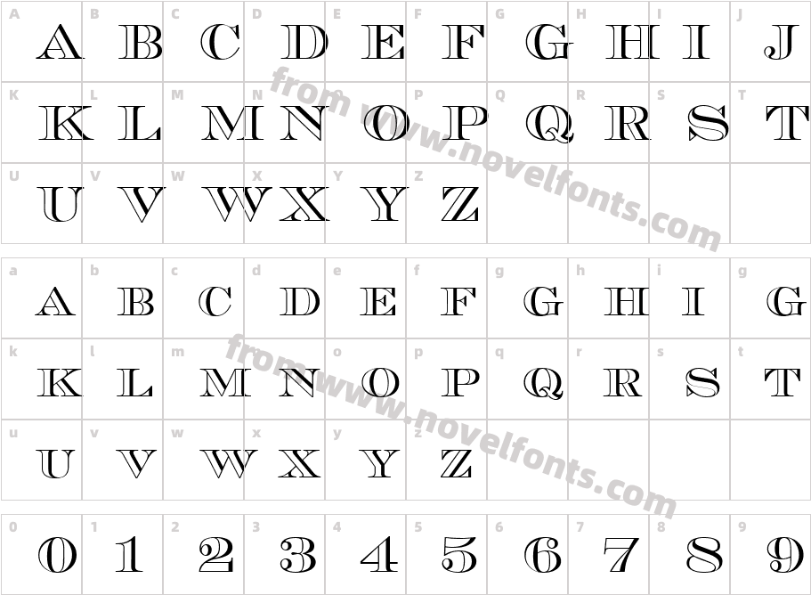 Maurice Outline RegularCharacter Map