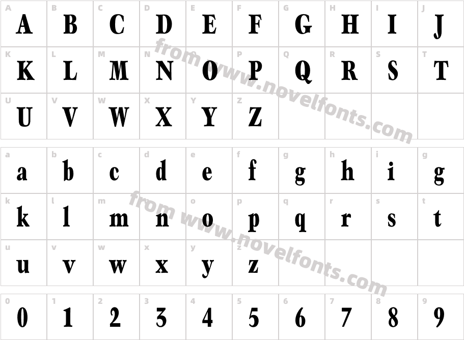 Mauritius Bold CondCharacter Map