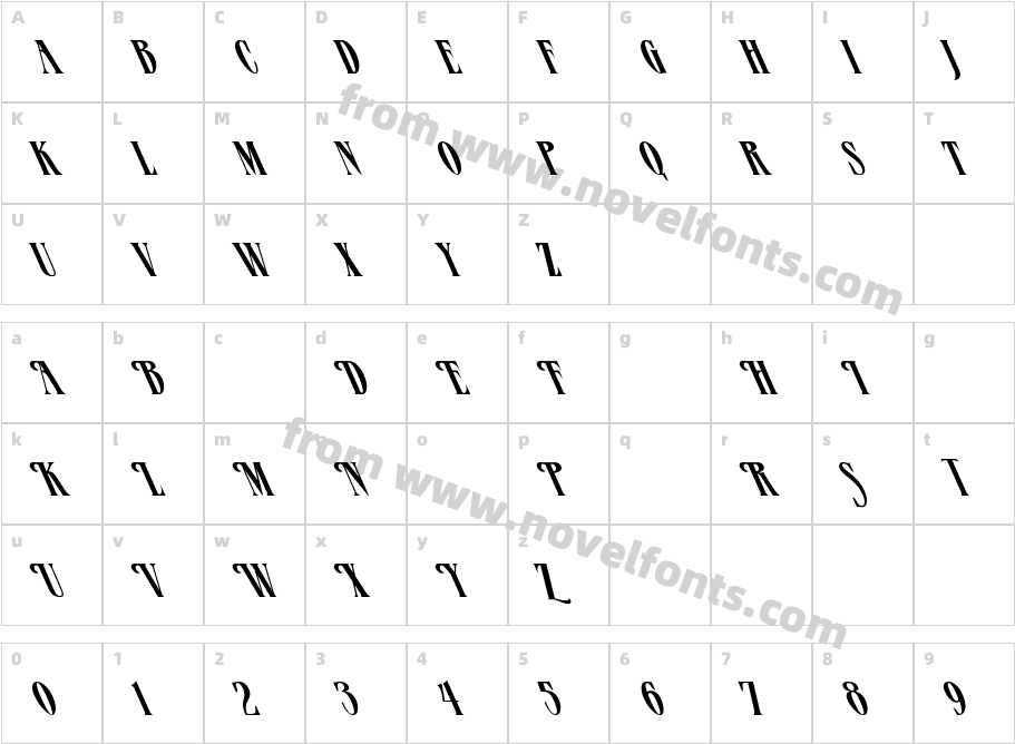 Mazama LeftieCharacter Map