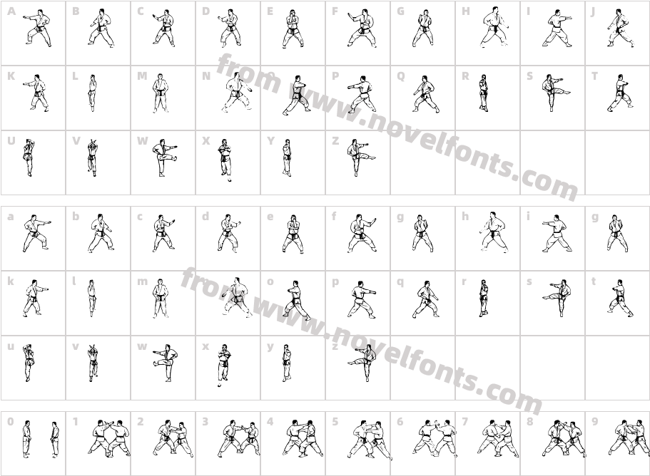 Mc Coy Dingbat KarateCharacter Map