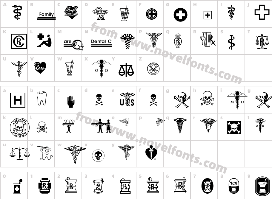 Medical PharmaceuticalP01Character Map