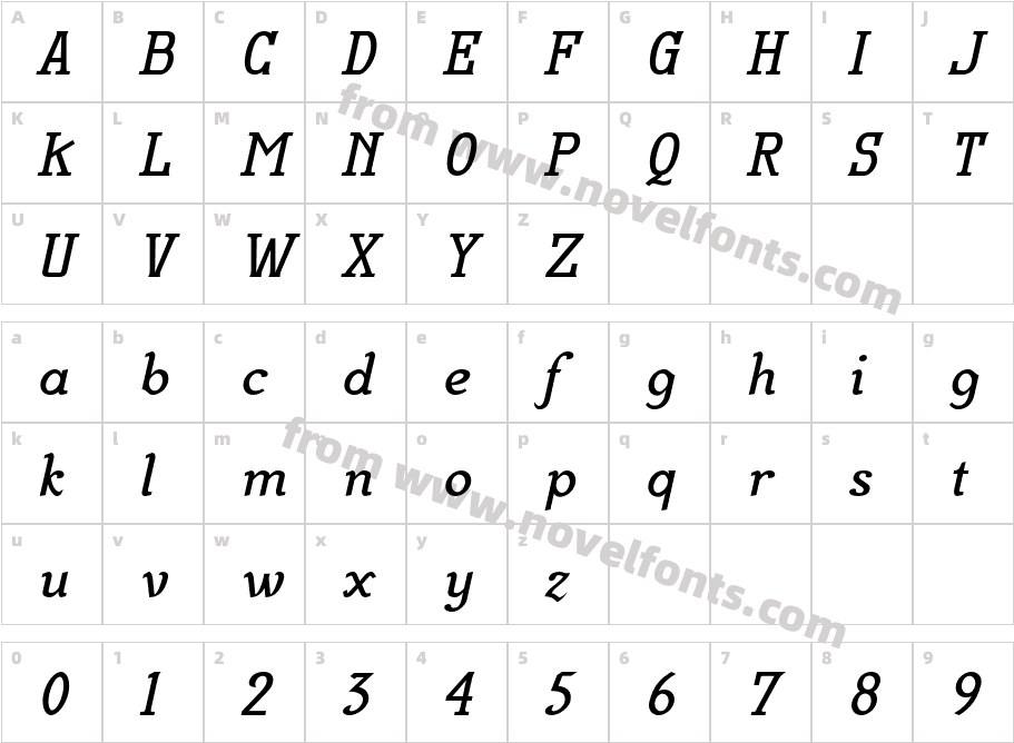 MekanusADF Std Bold ItalicCharacter Map