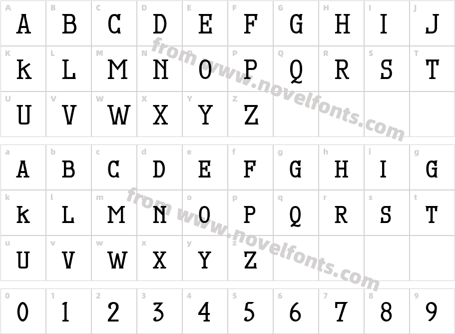 MekanusADF Titling Std BoldCharacter Map