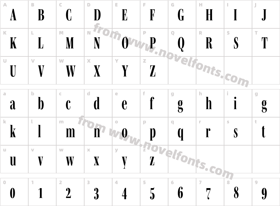 Mencken Std Head Compress Extra BoldCharacter Map