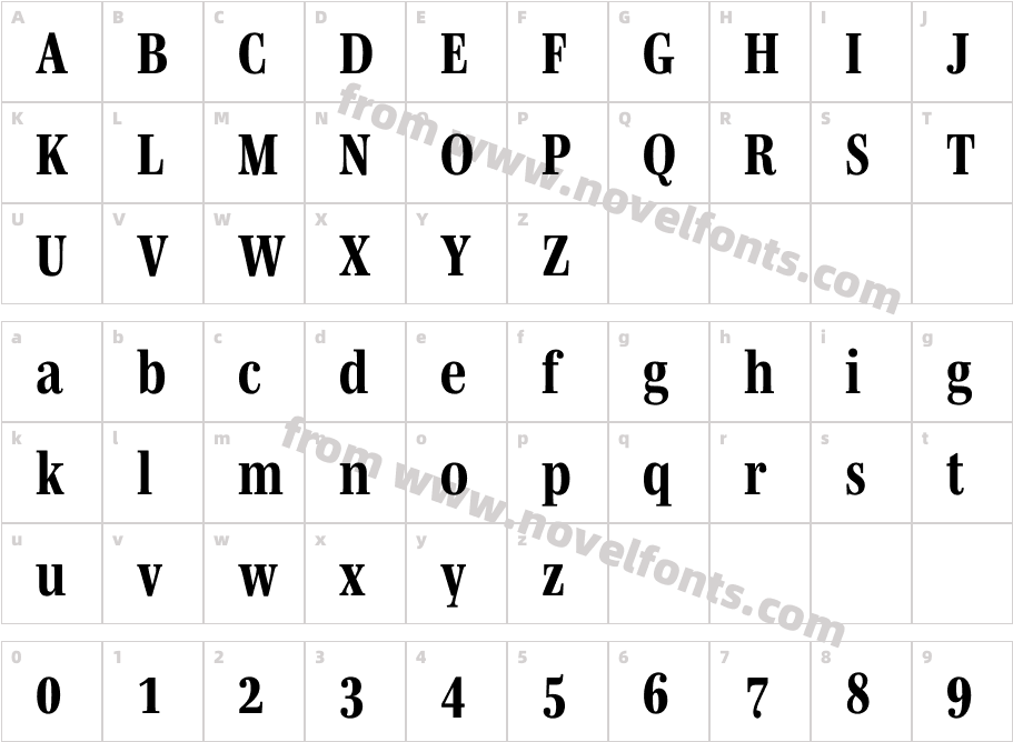 Mencken Std Narrow Extra BoldCharacter Map