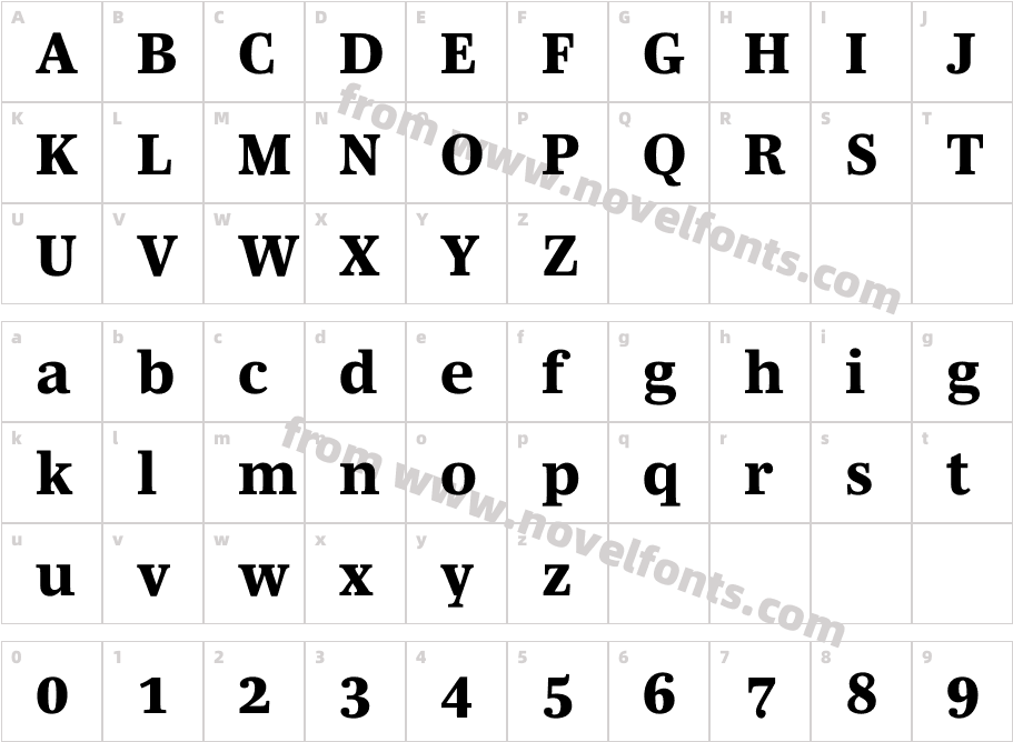 Mencken Std Text Extra BoldCharacter Map