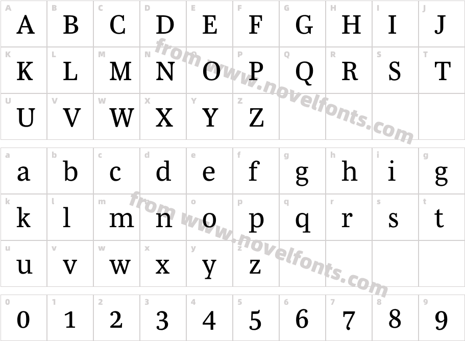 Mencken Std Text RegularCharacter Map