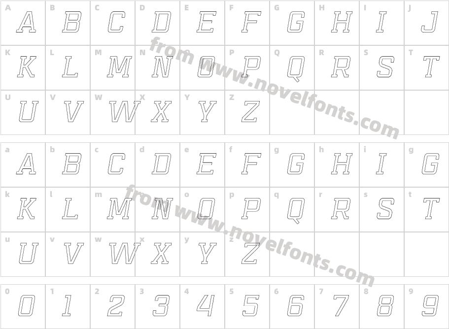 Mensura Slab Titling 2 ItalicCharacter Map