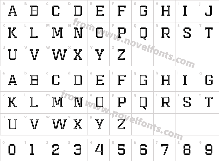 Mensura Slab Titling 3Character Map