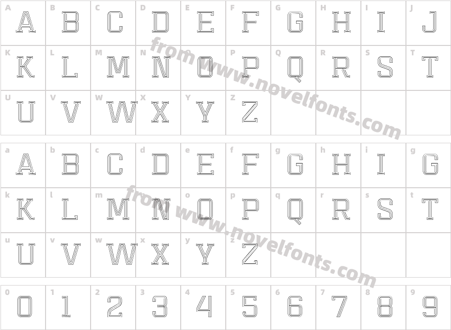 Mensura Slab Titling 5Character Map