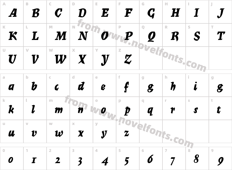 Mercurius MFCharacter Map