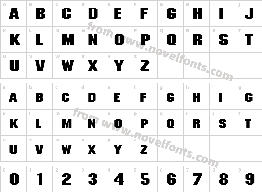 Metal Encasement Extended RegularSWFTECharacter Map