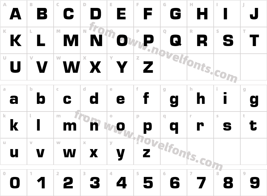 Metrostyle BoldCharacter Map