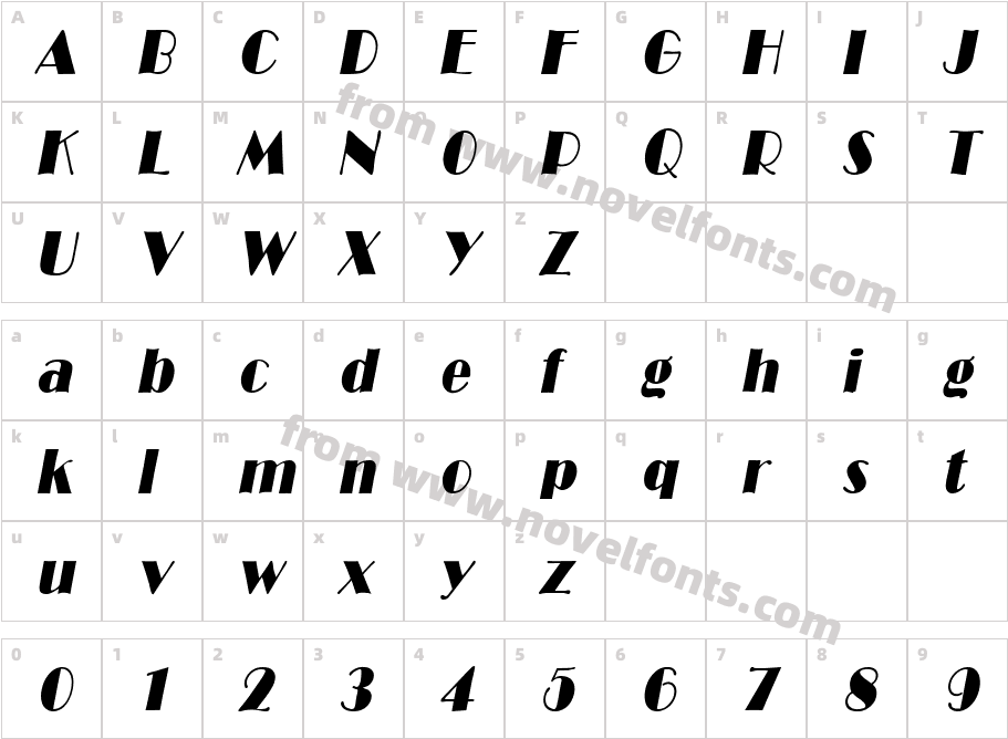 Michelle Becker ItalicCharacter Map