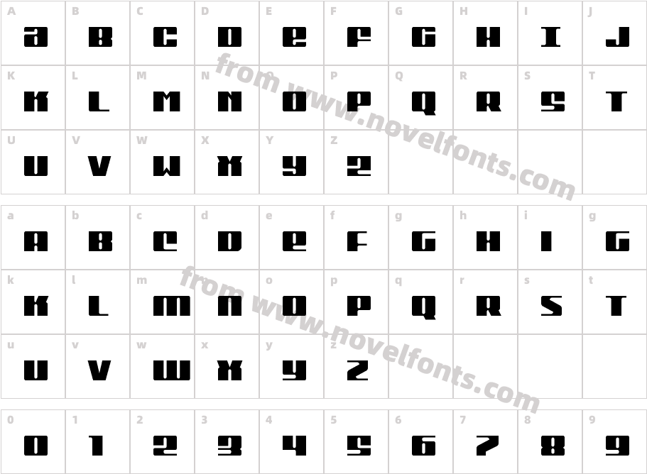 Michigan CondensedCharacter Map