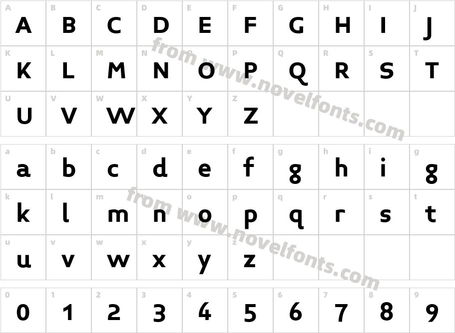 Midiet Sans BoldCharacter Map