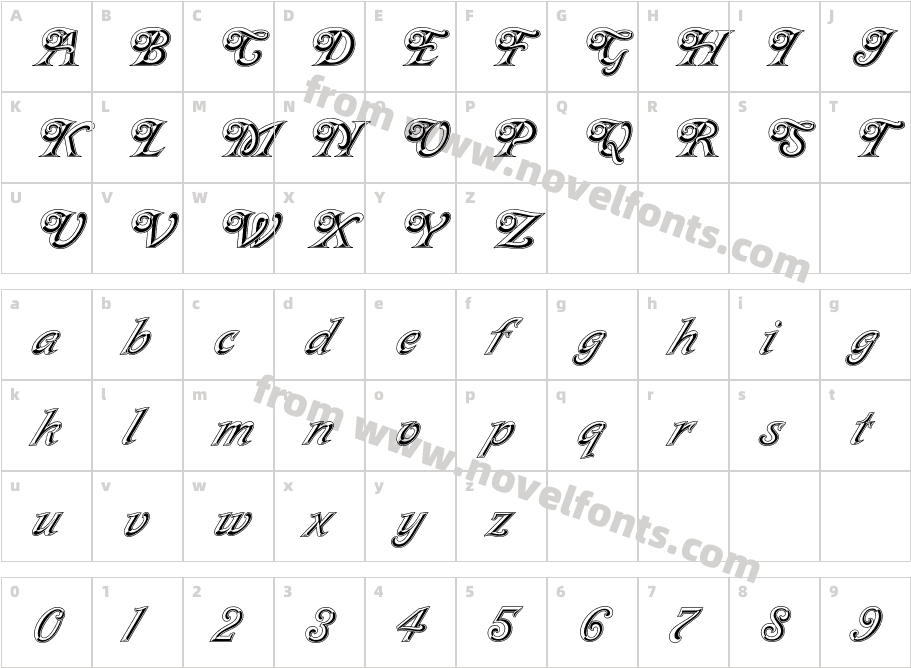 Milano PlainCharacter Map