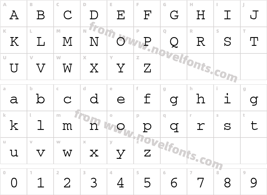 Minh Qun 1.1Character Map