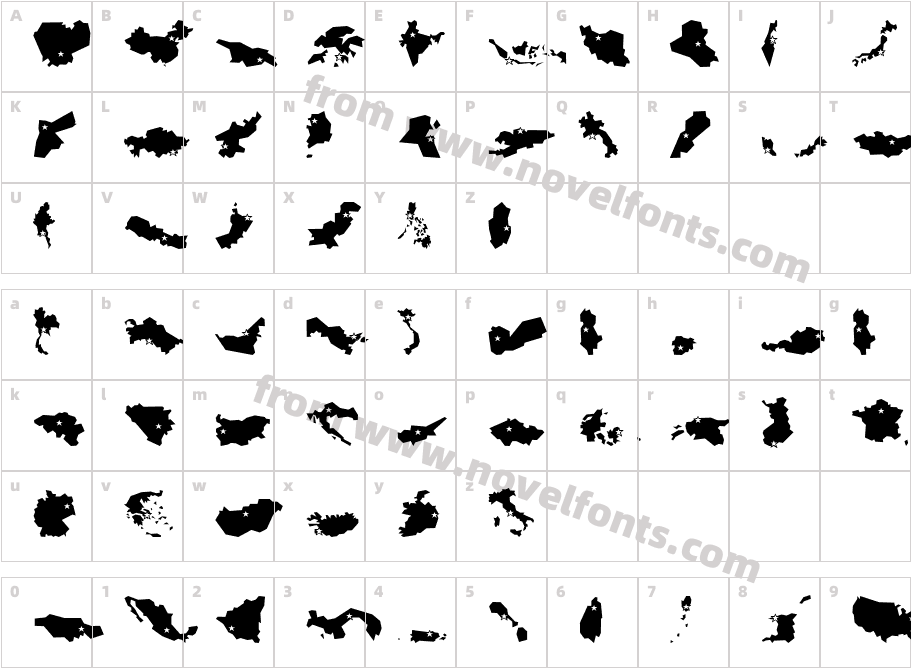 Mini Pics Global N CapitalCharacter Map