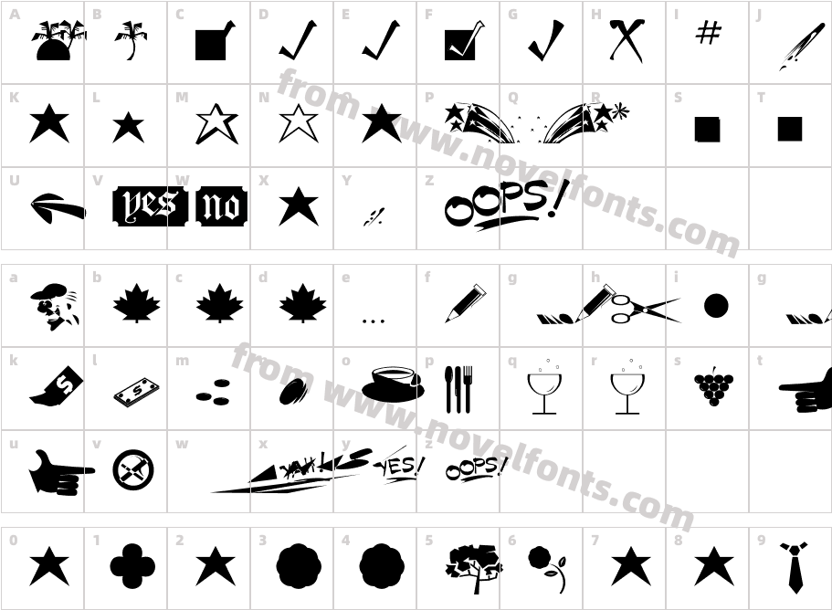 Mini PicsCharacter Map