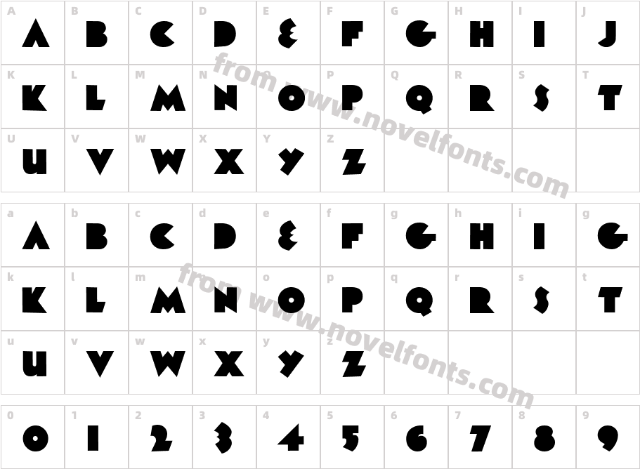 Mink GothicCharacter Map