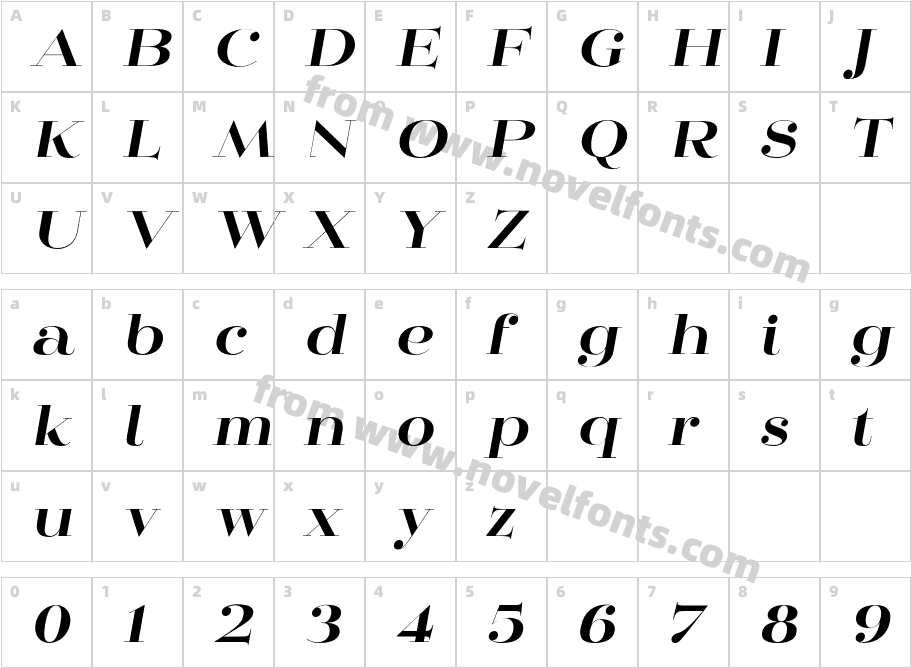 Mittwoch Norm Black ItalicCharacter Map