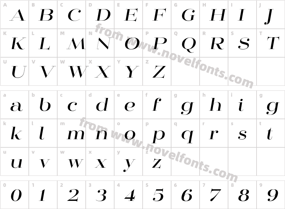 Mittwoch Norm Bold ItalicCharacter Map