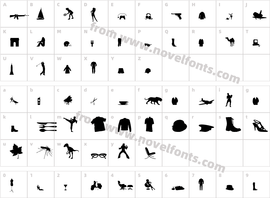 Mixed Silhouettes Free vol 4Character Map