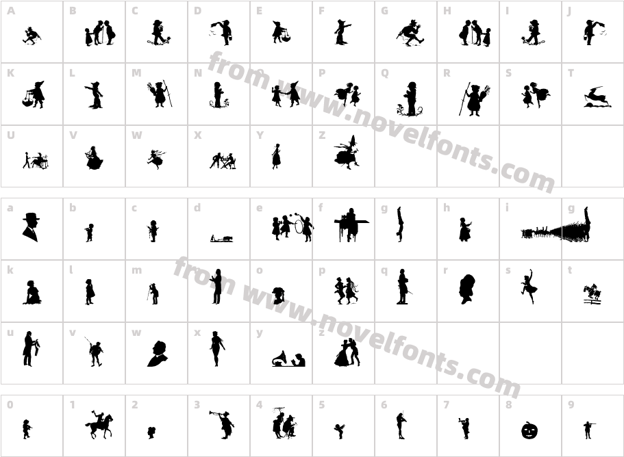 Mixed Silhouettes SixCharacter Map