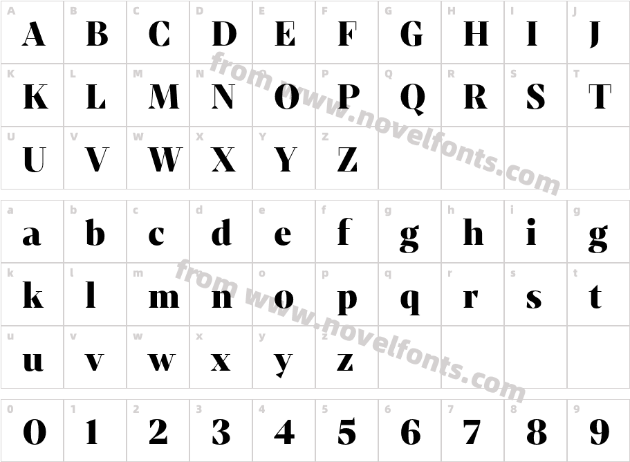 Mixta Didone Alt BlackCharacter Map