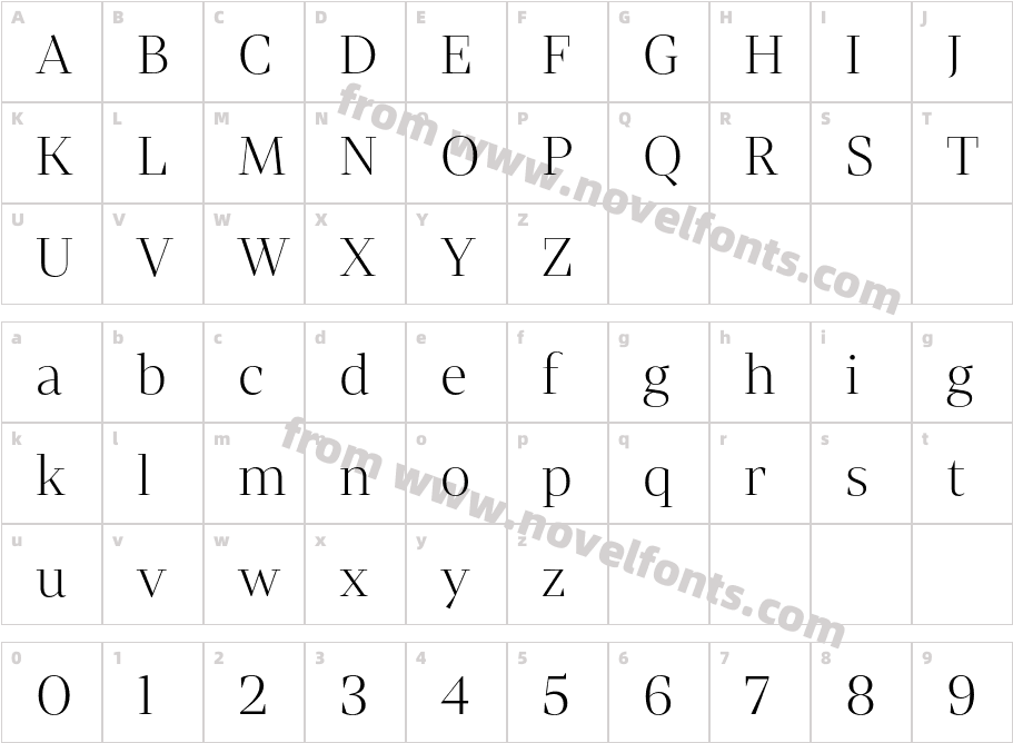 Mixta Didone Alt LightCharacter Map