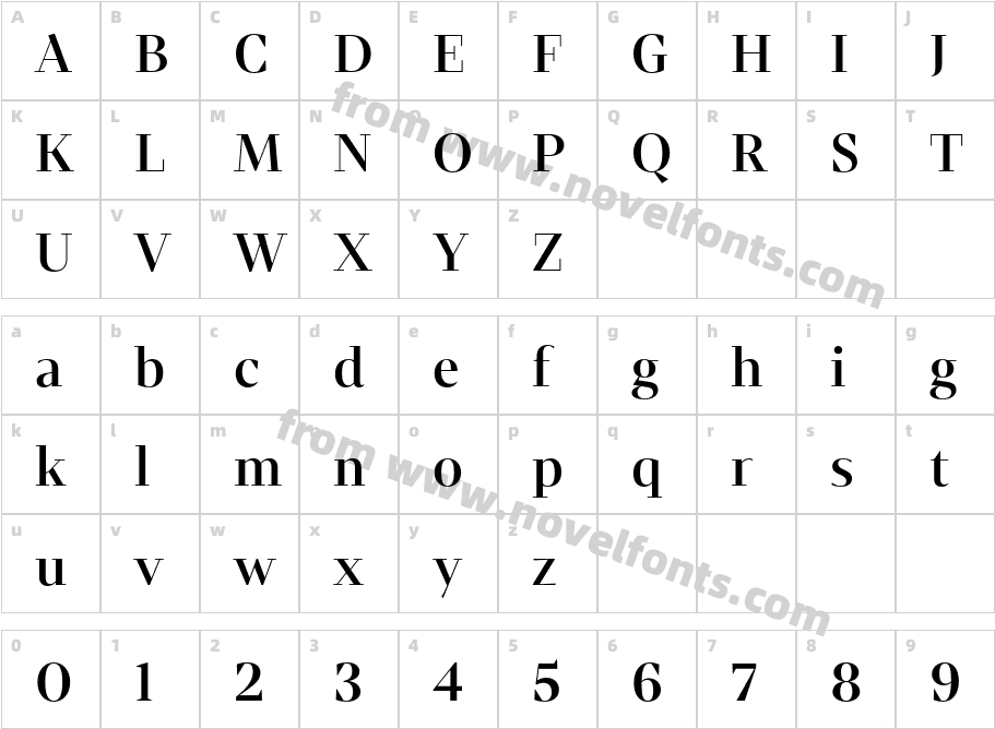 Mixta Didone MediumCharacter Map