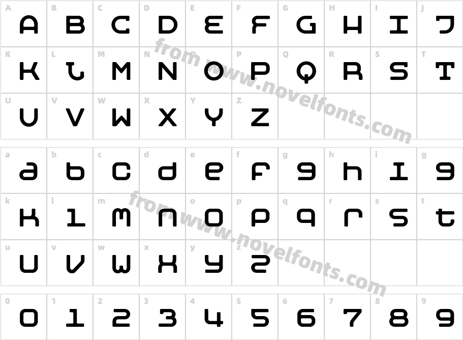 Moby MonospaceCharacter Map