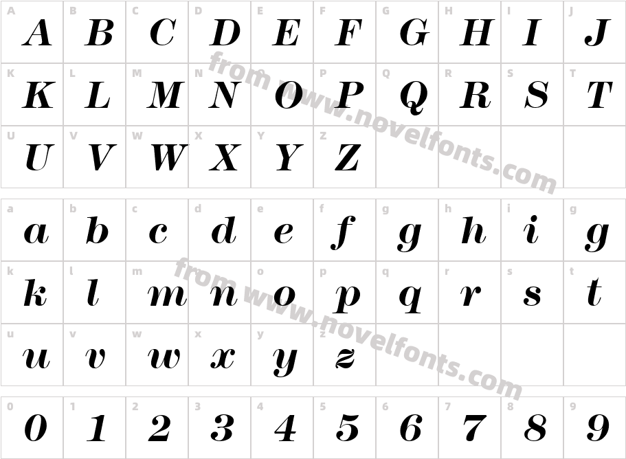 Modern438 Bold ItalicCharacter Map