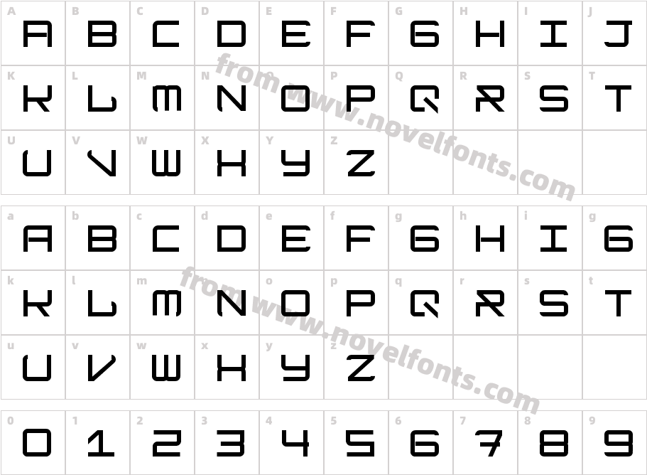 ModernismBoldCharacter Map