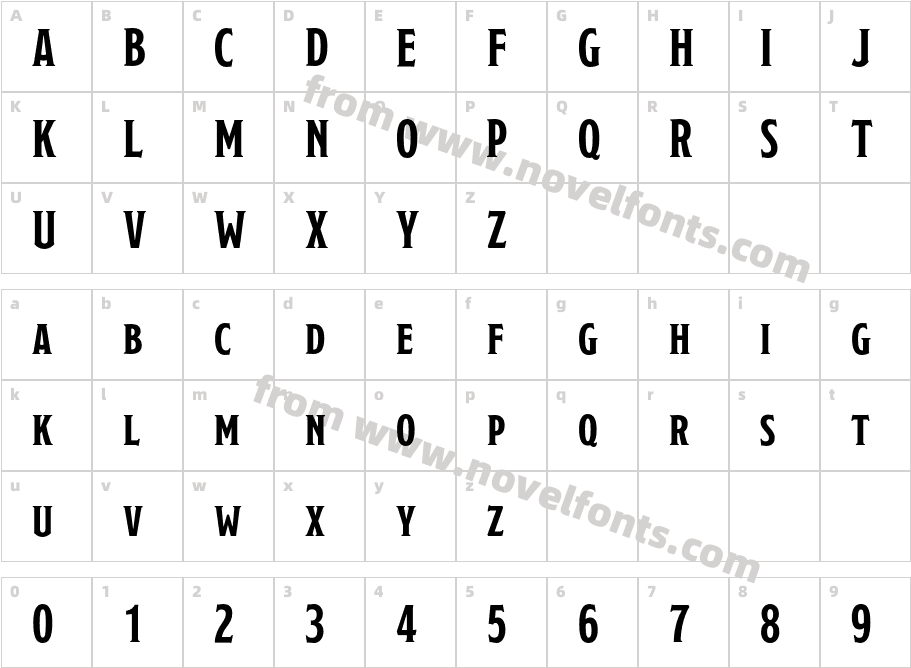 Modesto Condensed BoldCharacter Map